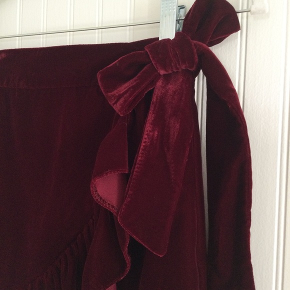 Urban Outfitters Velvet Wrap Skirt with Ruffles - Picture 7 of 11